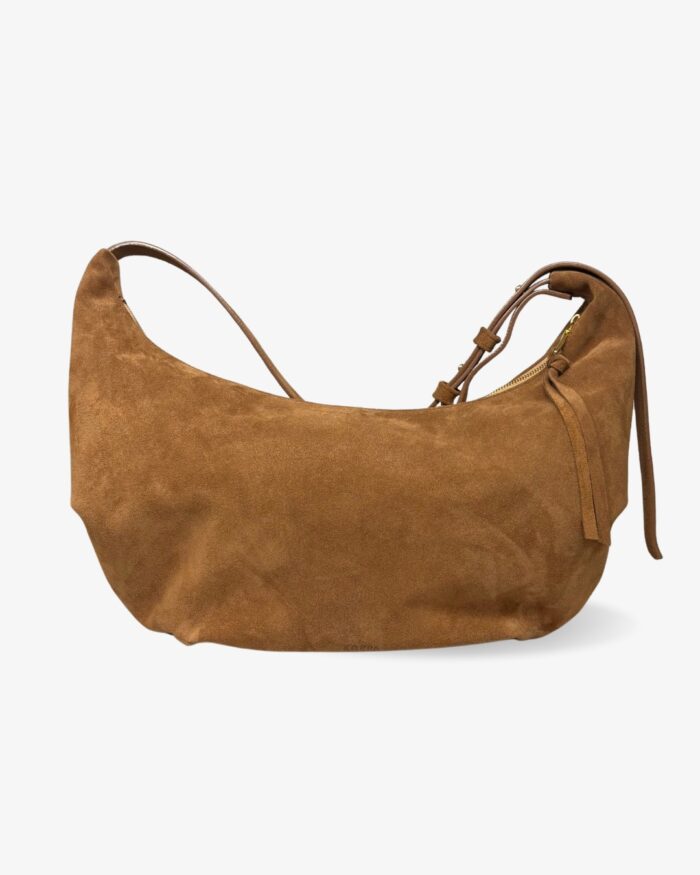 Średnia zamszowa torba typu hobo